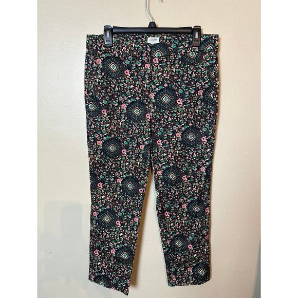 J.CREW Floral Skimmer Cropped Ankle Trouser Pants Womens Size 6 High Rise - Picture 2 of 6